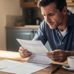 Conducteur consultant ses documents d'assurance auto après un sinistre